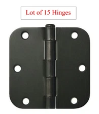 15 Oil Rubbed Bronze 3.5"X3.5" w 5/8" Radius Round Corner Interior Door Hinges