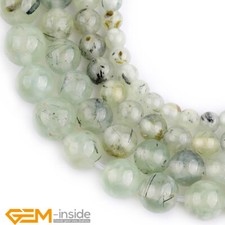 Green Prehnite Quartz Natural Big Hole 2mm Stone Round Loose Beads Strand 15"