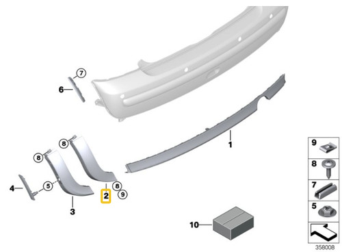 NEU MINI R50 00-07 HINTERER BUMPER-TRIM-SPOILER NACH LINKS 51126800204 ORIGINAL - Bild 7 von 7