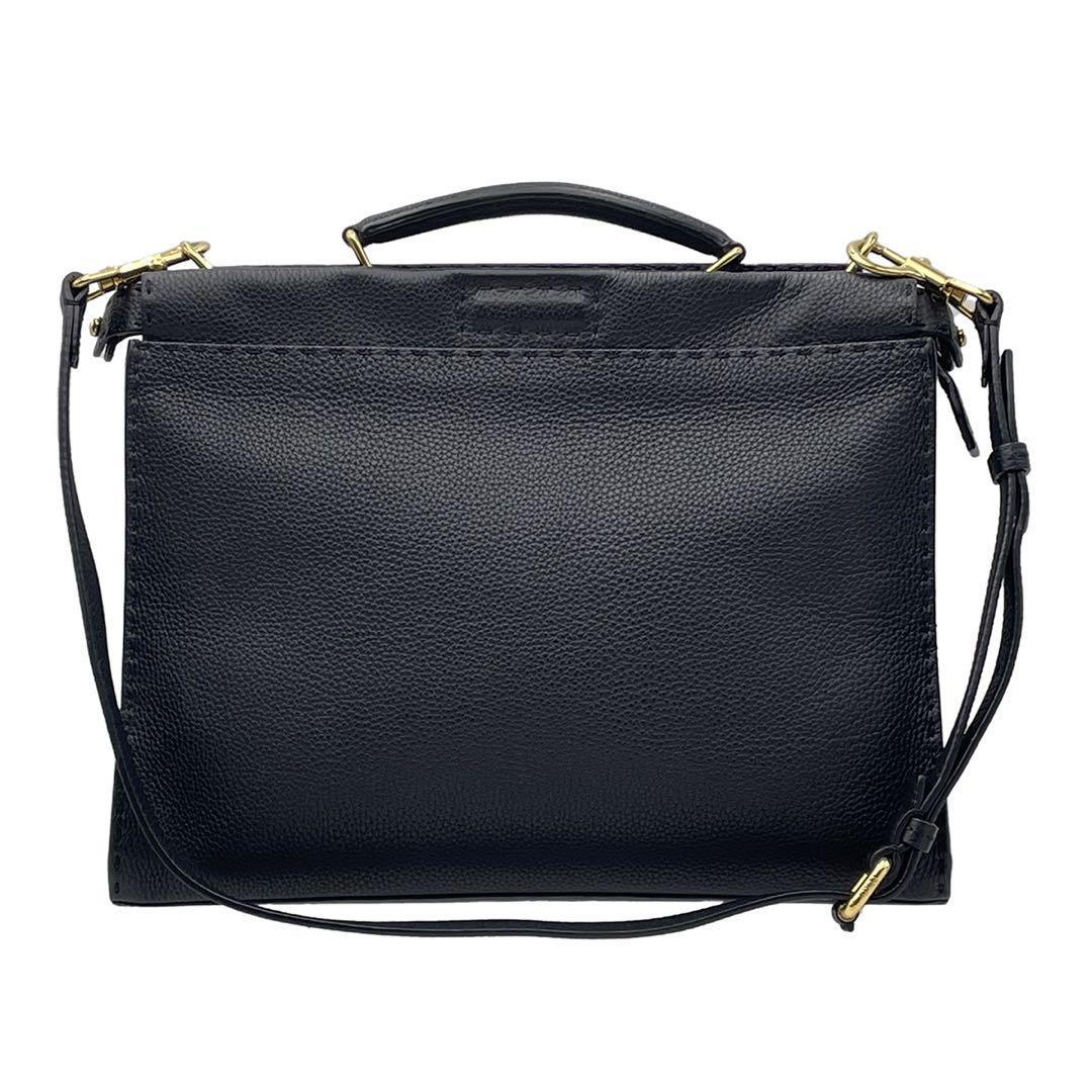 FENDI Selleria Peekaboo Large Monster Eye 2way Handbag Black FENDI Selleria Peekaboo Large Monster Eye 2way Handbag Black