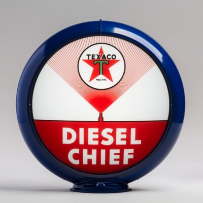 Texaco Diesel Chief Gas Pump Globe 13.5'' in Dark Blue Plastic Body (G193)