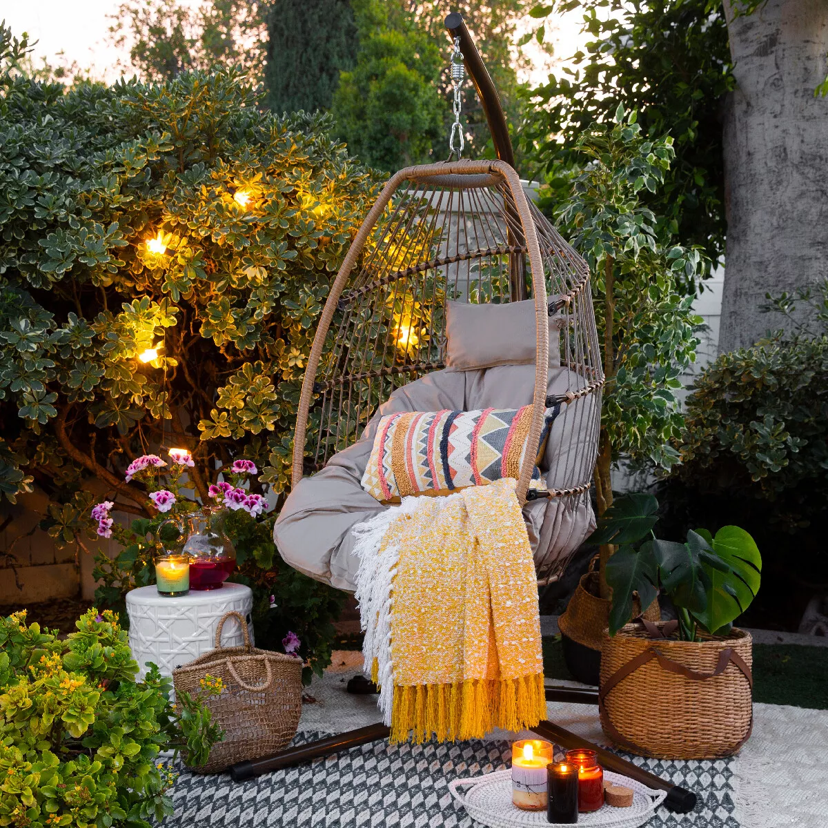 Barton Patio Hanging Basket Egg Chair Wicker Chair Seat Cushion