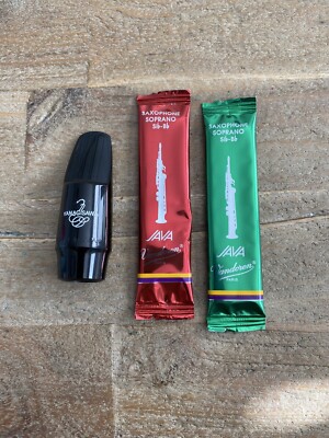 Yanagisawa Soprano Saxophone Sax Mouthpiece Ebonite Yany SC 120 + Reeds NICE !!
