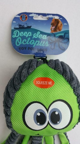 Deep Sea Octopus 14" Squeaking Dog Toys In 2 Color Choices - Picture 5 of 5