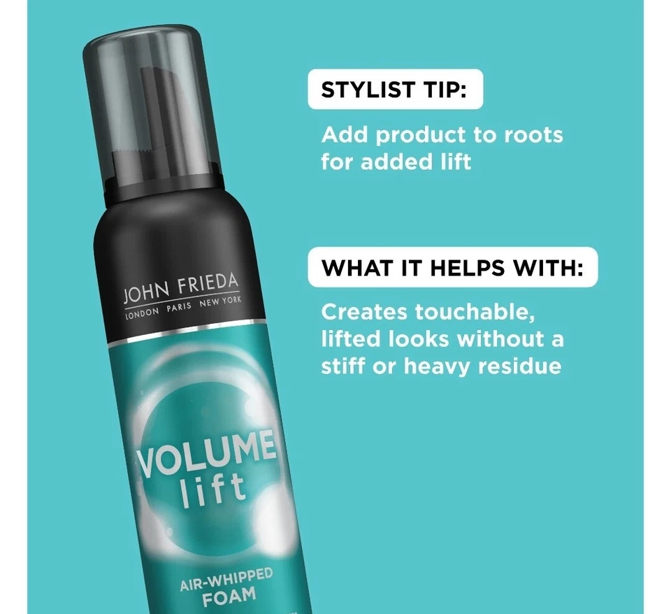 Espuma chicoteada a ar John Frieda Volume Lift para plenitude leve (pacote com 2) - Imagem 4 de 4
