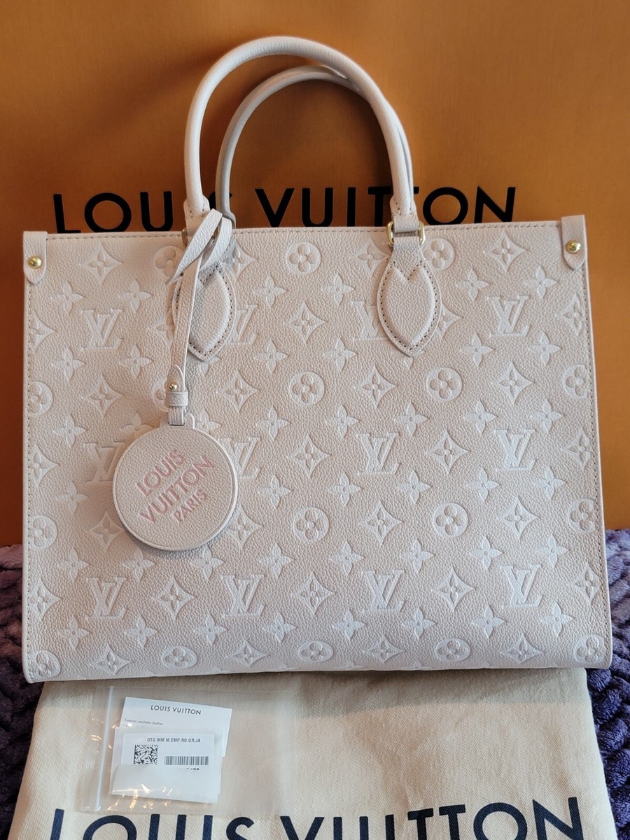 Louis Vuitton Onthego MM Giant Monogram Spring in The City Empreinte Beige  Bag