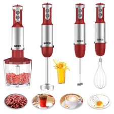 GPED Hand Blender 5-in-1 Immersion Hand Blender 12 Speed Turbo Mode Stick