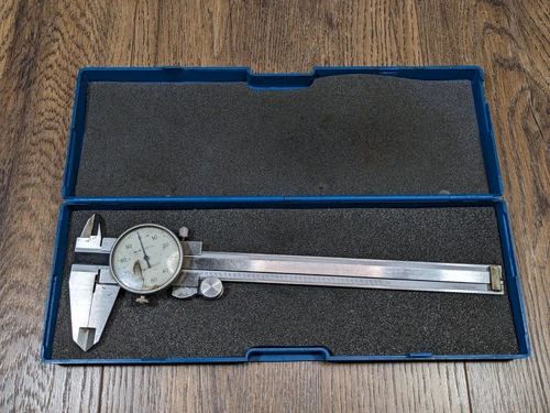 Vintage ~ Shockproof ~ 6 Inch (6") Dial Caliper ~ 0.001" ~ With Case