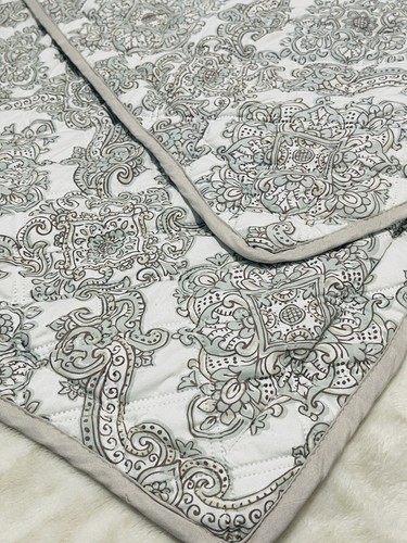 2 Quiled King Pillow Shams Cover 20 x 36 ich Multicolor Geometric Floral Paisly - Picture 4 of 12