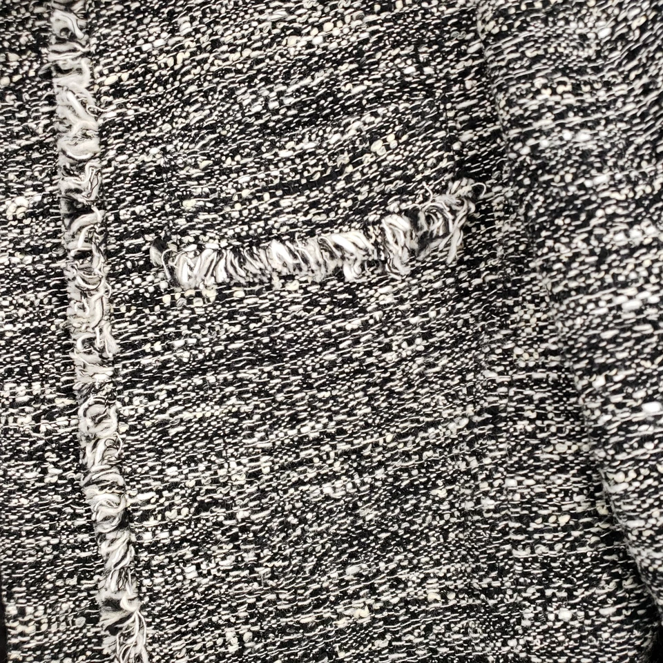 Blazer Brooks Brothers para mujer 10 gris tweed lana flecos frente abierto manga larga Foto 4 de 4