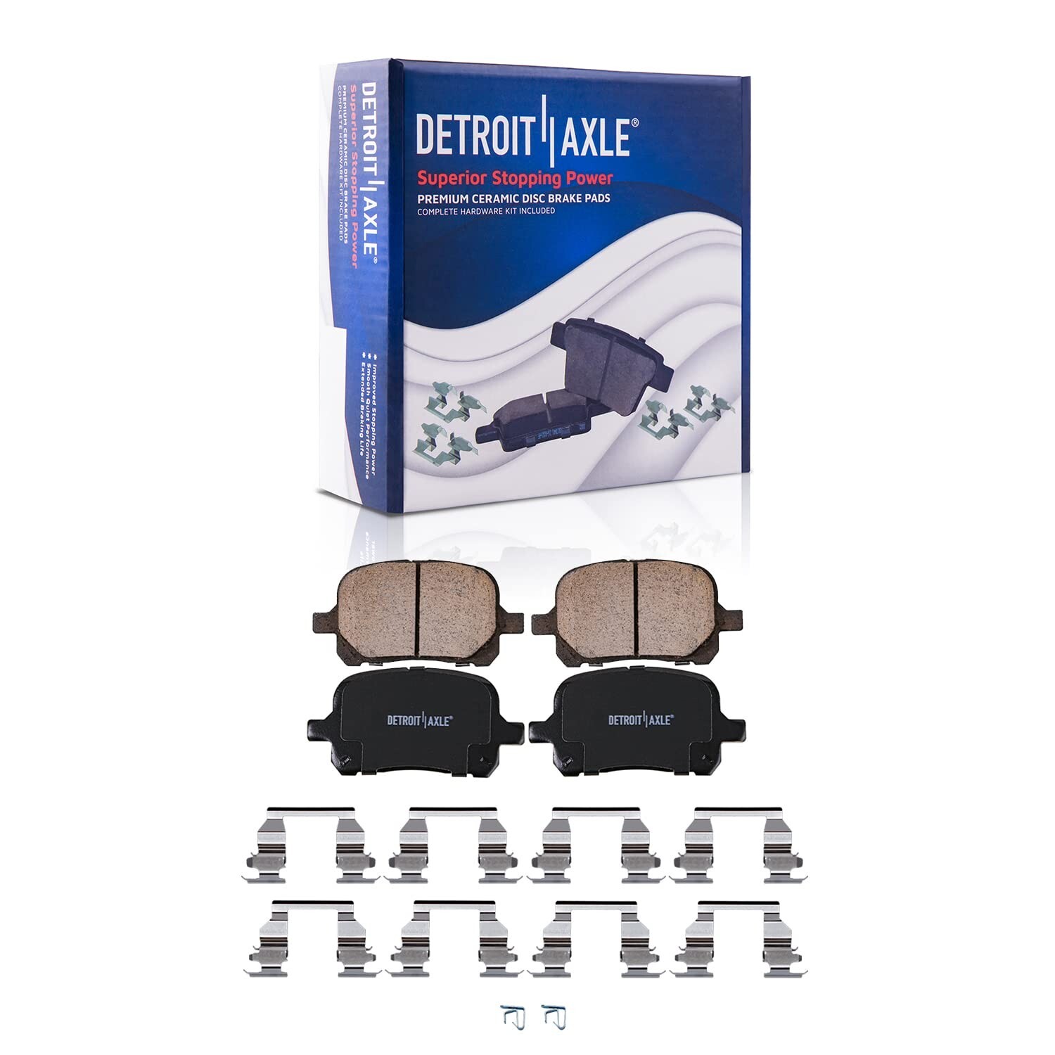 Brake Hoses For Toyota Camry 10-Piece Detroit Axle Drilled & Slotted Rotors With Ceramic Pads Kit - Fits Toyota Camry, Avalon, Solara Ceramic Brake Pads And Rotors Kit - Foto 9