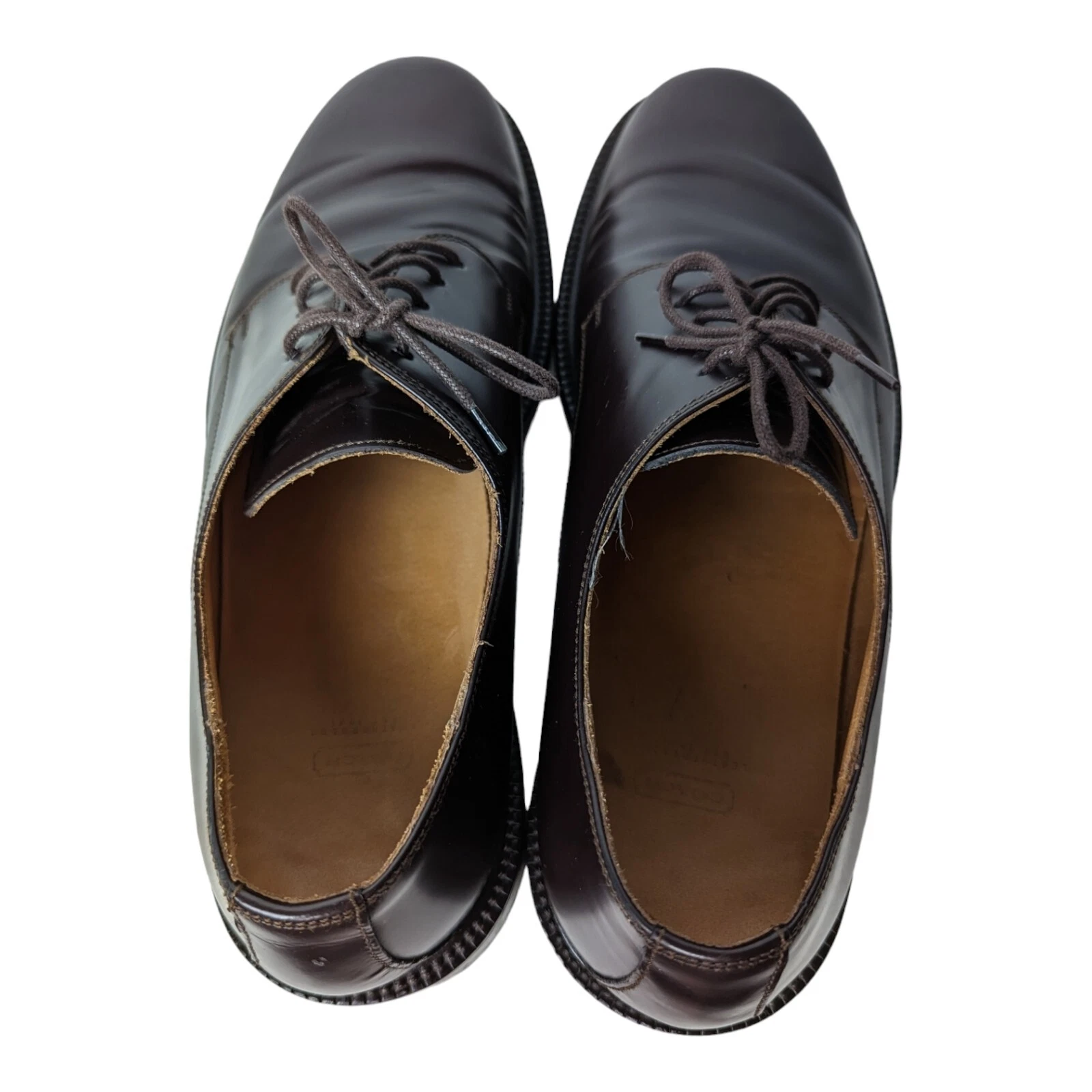 Scarpe eleganti Coach Stanley da uomo marroni in pelle taglia 12 D stringate punta rotonda GUC