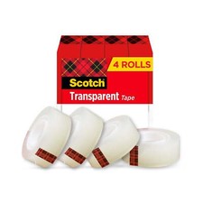 Scotch Transparent Tape 3/4 in. x 1000 in 4 Rolls Pulls Off The Roll Smoothly