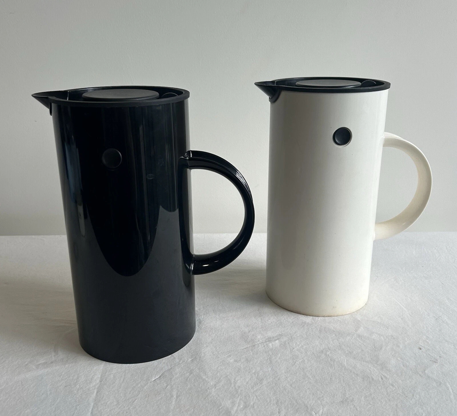 Stelton French Press Coffee Maker, Black + White PAIR