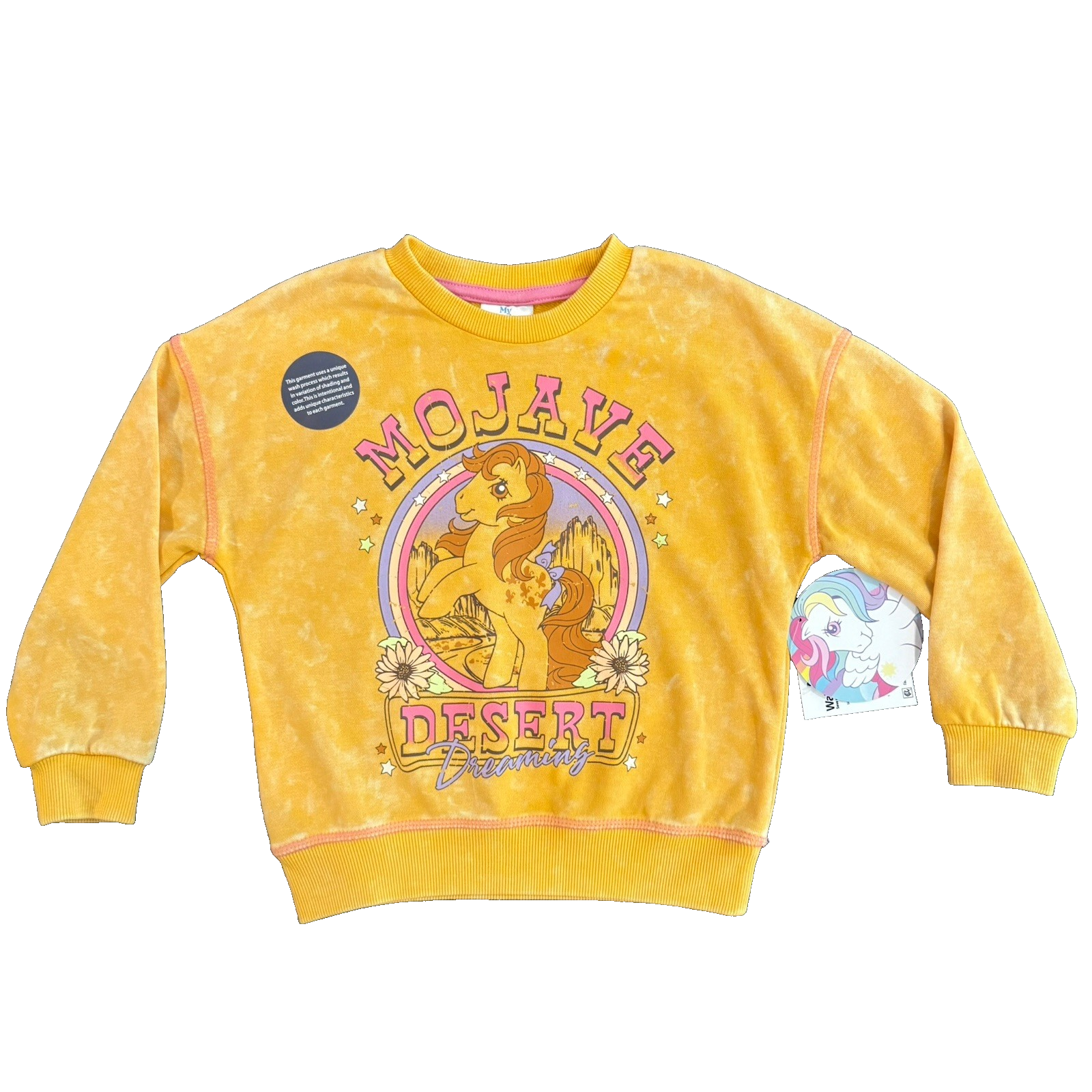 Felpa pullover My Little Pony oro grafica top bambina 3T nuova con etichetta nuova