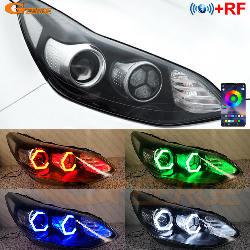 For Kia Sportage 4 IV KX5 Multi Color Hexagon LED RGB Angel Eyes