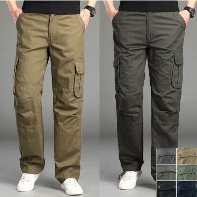 Herren Dehnbund Cargo Hose Wandern Arbeitshose Garten Hose Workwear 6 Tasche