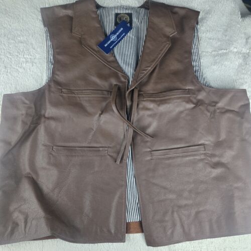 Bradford Exchange John Wayne The Duke Inspired True Leather Vest Size XXXL NWT