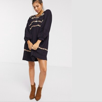 Free People Pasadena Mini Dress - Plum/Black - L