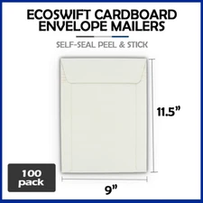 100 - 9x11.5 "EcoSwift Brand Self Seal Shipping Photo Cardboard Envelope Mailers
