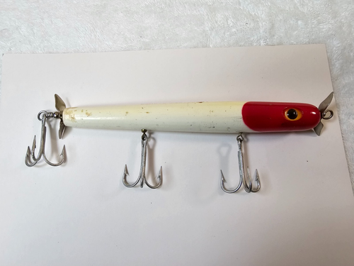 VTG Fred Arbogast 2300R Dasher Lure Red Head White Box & Catalog – 8" Saltwater - Picture 15 of 18
