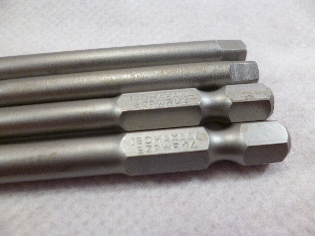 4 PCS. EAZYPOWER ISOMAX BITS #4 SQUARE DRIVE ROBERTSON R4 6