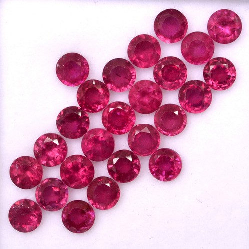 5 mm Natürlicher Rubin Rundschliff Posten 10 Stck. 7,71 Kt Facettiert Lose Edelsteine GF - Bild 2 von 5