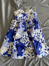 anthropologie women’s blue spaghetti strap mini dress size 6 $170