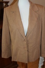 ALFRED DUNNER Brown Button Up Blazer Jacket Sz 14P CB4-13