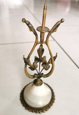 Elément décoratif d'horloge ancienne en marbre et bronze