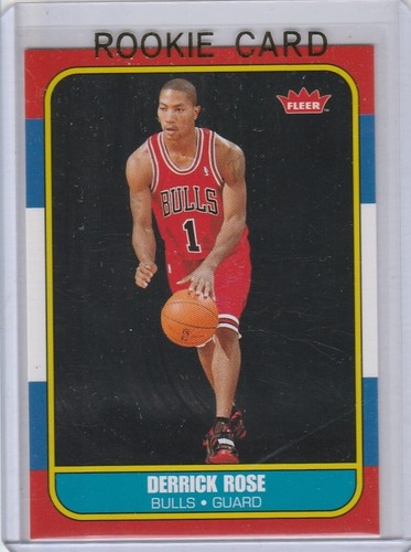 DERRICK ROSE ROOKIE CARD 2008 Fleer Retro Chicago Bulls Basketball RC 