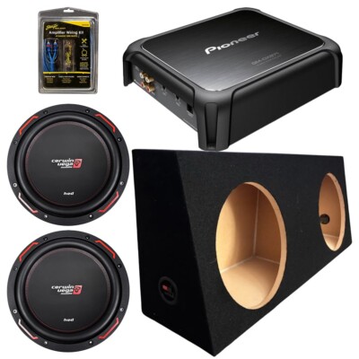Cerwin Vega 2-12'' 2600 Watts Subwoofers w/1CH Bass Amplifier & Sealed Angle Box