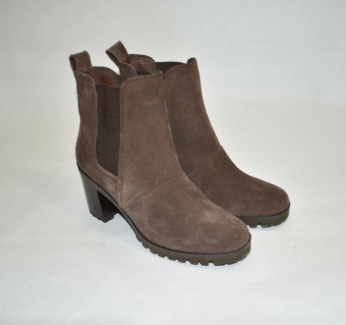 New Ugg Hazel Waterproof Block Heel Bootie Brown Mole Suede Size 9 1103766