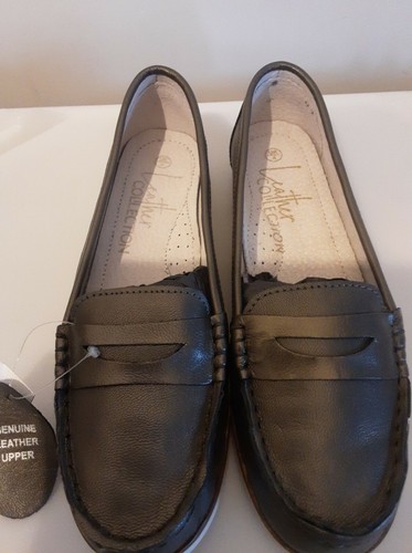 Mocasines flexibles y suaves colección de cuero talla 4 colores metálicos I | eBay