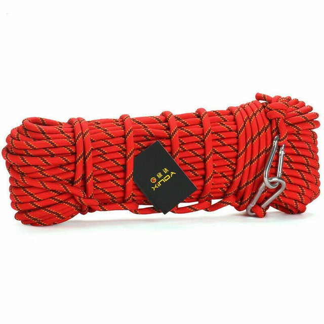 30m Climbing Rope+Buckle Rope with Carabiner Climbing Rescue Rocp