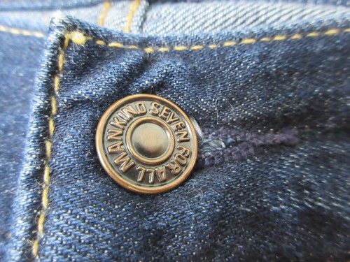 Jeans 7 For All Mankind Uomo 31x34 Standard Distressed Denim Bottoni Pantaloni Fly - Foto 5 di 23