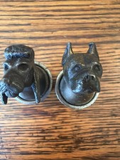 Ultra Rare Vintage Matching Pair Casco Dog Head Car Dashboard Lighters 1950s