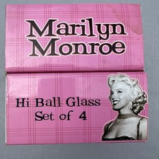 Marilyn Monroe Hi Ball Glass Set of 4 - Licensed Collectible Drinkware New In