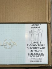 Lenox Arbor Mirror 22-Piece Flatware Set Stai...