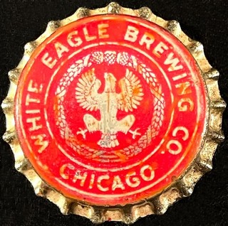 WHITE EAGLE BREWING UNUSED CORK LINED BOTTLE CAP CHICAGO ILLINOIS CROWNS VINTAGE