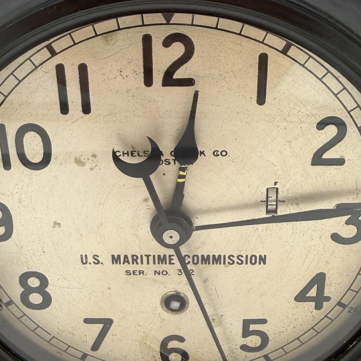 WWII Chelsea Clock U.S. Maritime Commission Ship Key Wind Works