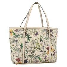 GUCCI Tote Bag PVC Ivory Gold 309613 Auth ka3786