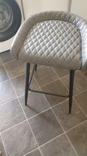 Two Faux Leather Grey And Black Bar Stools
