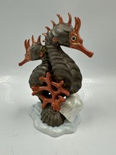 HEREND Double Seahorse Porcelain Figurine Rare
