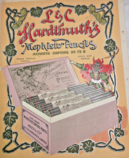 Antique L. & C. Hardtmuth Devil &ldquo;Mephisto&rdquo; Copying Pencil Advertisement