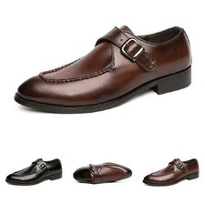 Mens Buckle Pointy Toe Party Business Casual Low Top Dress Formal Leisure Shoes