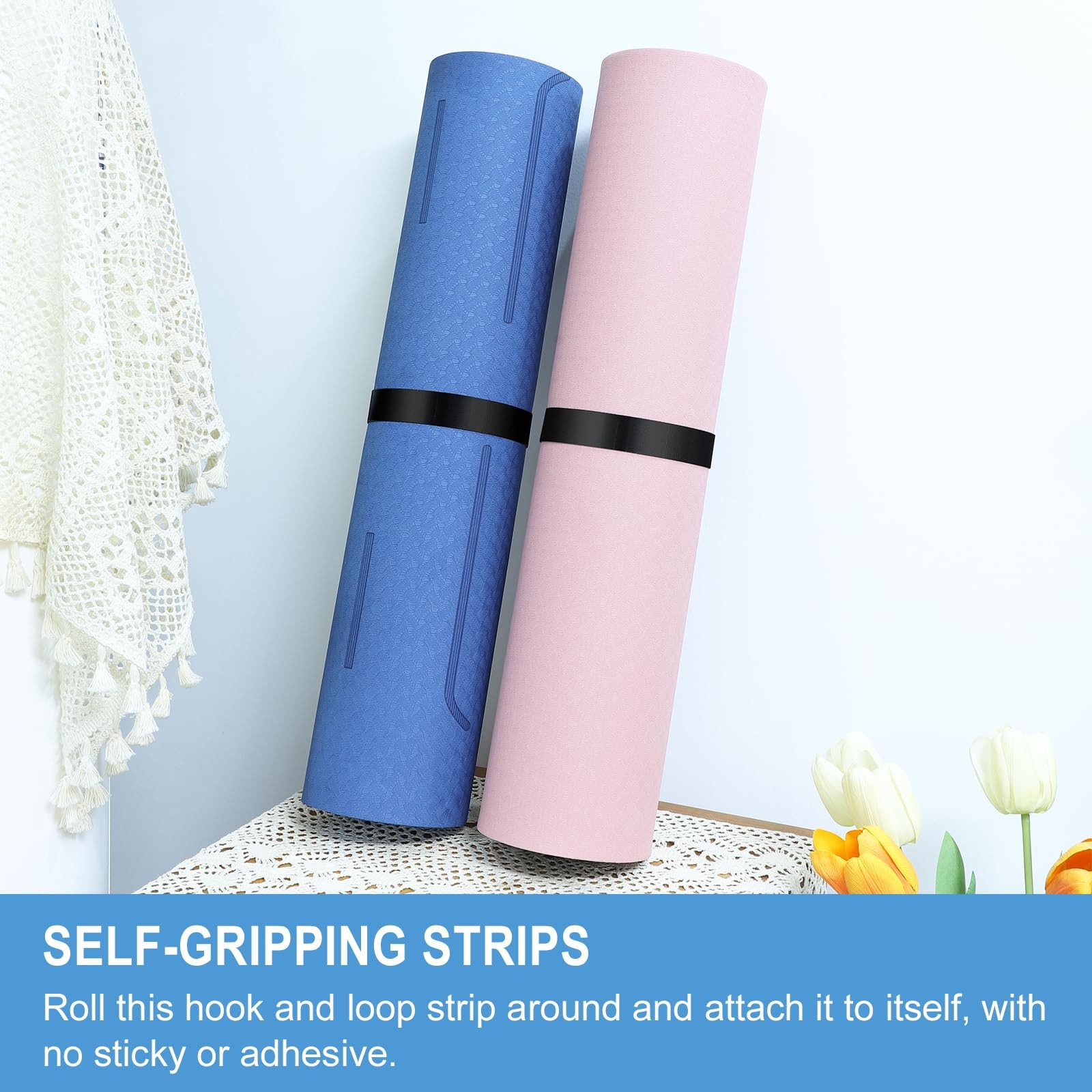 1 in x 60 ft Hook and Loop Roll | Double-Sided Strips, Self-Gripping