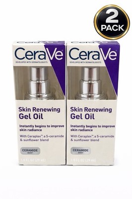 (2 Pack) CeraVe Skin Renewing Gel Oil, Ceramide Boost- 1fl oz Ea. E56
