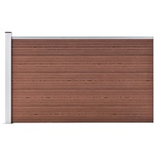 WALPLUS Garden Fence WPC 175x105 cm Brown Outdoor Privacy Divider Fence Panel