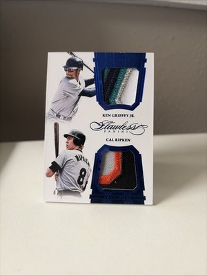 2017 Panini Flawless Game Used Ken Griffey Jr And Cal Ripken /7 Four Color